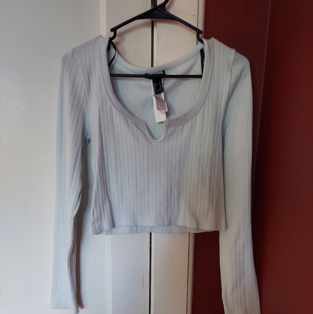 Light blue cropped long sleeve